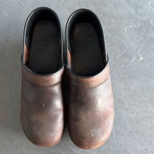 Danskos used a few times . Brown leather